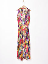 花柄 スリーブレスワンピース