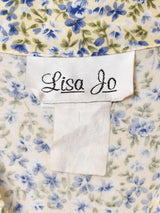 小花柄 オープンカラー スリーブレスワンピース