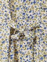 小花柄 オープンカラー スリーブレスワンピース