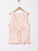 レースデザイン スリーブレストップス