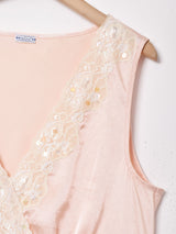 レースデザイン スリーブレストップス