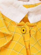 チェック柄 フリル スリーブレスブラウス