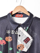 総柄 長袖シャツ