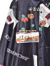 総柄 長袖シャツ