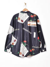 総柄 長袖シャツ