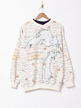 アメリカ製 地図プリントスウェットシャツ