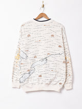 アメリカ製 地図プリントスウェットシャツ