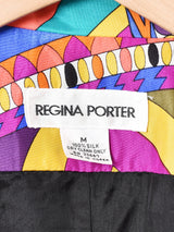 マルチカラー 総柄 シルクジャケット