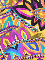 マルチカラー 総柄 シルクジャケット