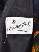 フランス製 ダークトーン 総柄 テーラードジャケット