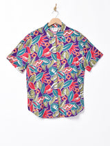 リーフ柄 半袖シャツ