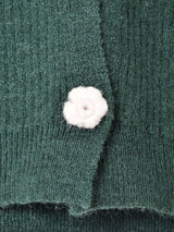 【2色展開】Meridian 襟付き パフスリーブ リブカーディガン