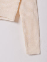 【2色展開】Meridian 襟付き パフスリーブ リブカーディガン