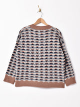 【2色展開】Meridian 幾何学柄 カーディガン