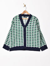 【2色展開】Meridian 幾何学柄 カーディガン