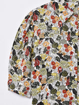 パフスリーブ 花柄 半袖シャツ