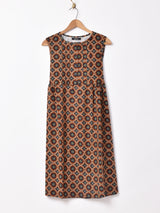 【2色展開】Meridian コモン×花柄 ノースリーブワンピース