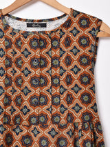 【2色展開】Meridian コモン×花柄 ノースリーブワンピース