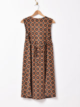 【2色展開】Meridian コモン×花柄 ノースリーブワンピース