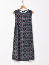 【2色展開】Meridian コモン×花柄 ノースリーブワンピース