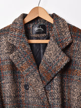 Meridian ベルト付き ミックスチェック ダブルコート