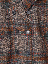 Meridian ベルト付き ミックスチェック ダブルコート