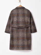 Meridian ベルト付き ミックスチェック ダブルコート