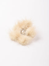 フラワーモチーフ ファーブローチ