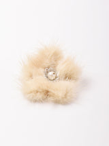 フラワーモチーフ ファーブローチ