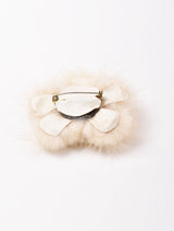 フラワーモチーフ ファーブローチ