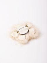 フラワーモチーフ ファーブローチ