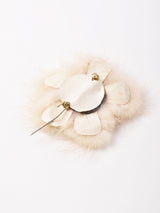 フラワーモチーフ ファーブローチ