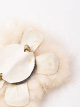 フラワーモチーフ ファーブローチ