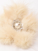 フラワーモチーフ ファーブローチ