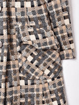 イングランド製 チェック柄 ファーカラーコート