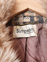 イングランド製 チェック柄 ファーカラーコート