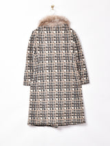 イングランド製 チェック柄 ファーカラーコート