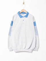 襟付き デザインスウェットシャツ