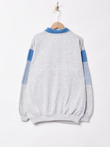 襟付き デザインスウェットシャツ