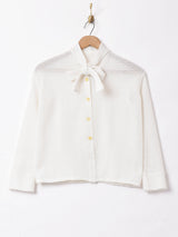 フランス製 ボウタイ ブラウス