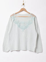 シアー ビーズセーター