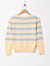 ボートネック デザインラインセーター