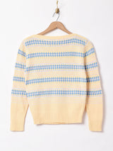 ボートネック デザインラインセーター