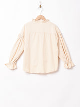 【2色展開】Meridianフリルカラー ロングスリーブブラウス