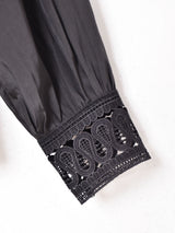 【2色展開】Meridianフロントレース ラッフルトップス