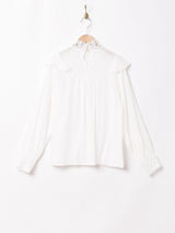 【2色展開】Meridianフロントレース ラッフルトップス