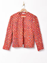 ノーカラーシルクジャケット