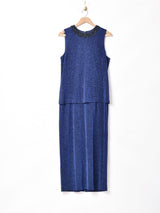 スリーブレス ラメワンピース