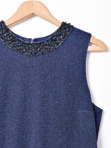 スリーブレス ラメワンピース