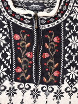 ハーフジップ 刺繍セーター